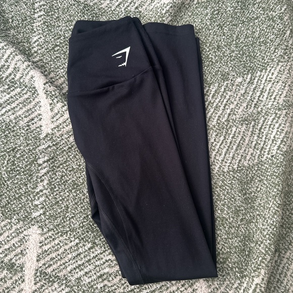 Black gym shark full length workout leggings - Picture 1 of 3